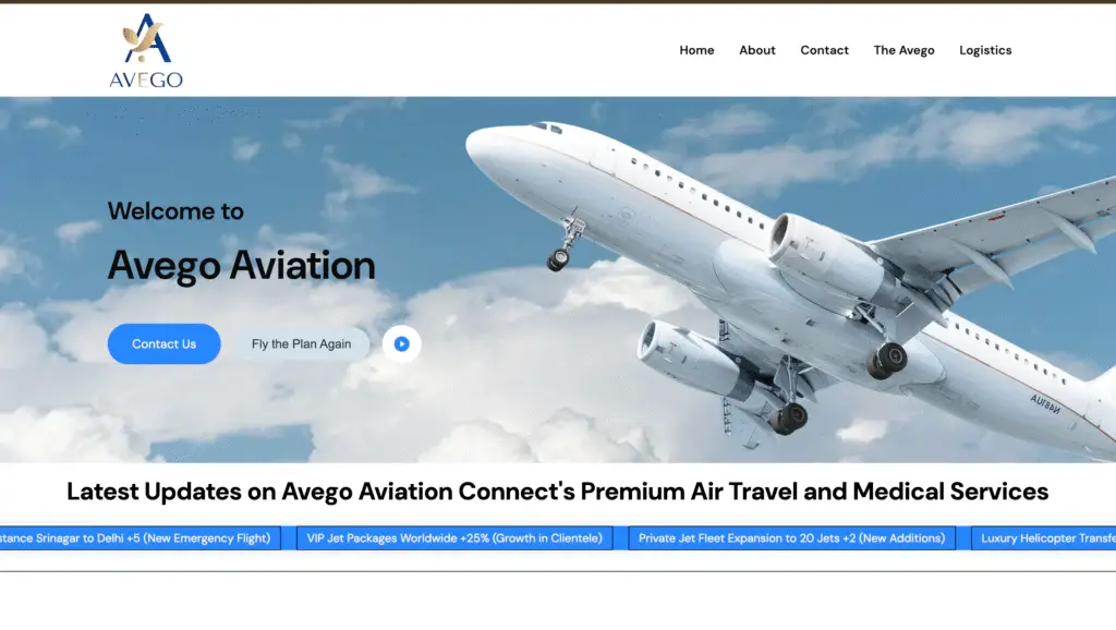 avego aviation image of website